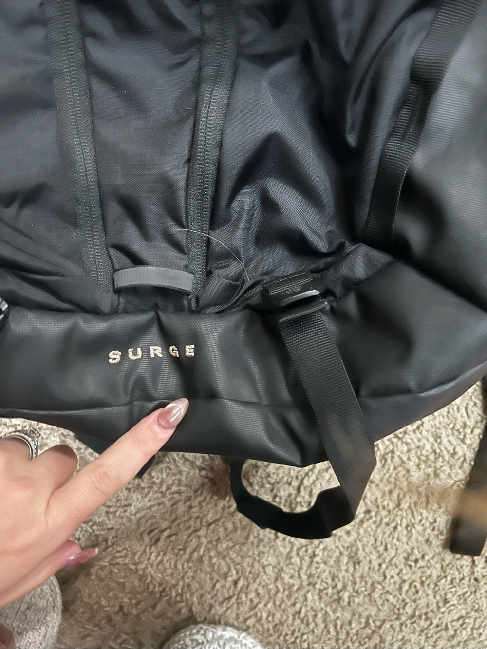 The North Face Black Backpack with Rose Gold Accents - Picture 2 of 6